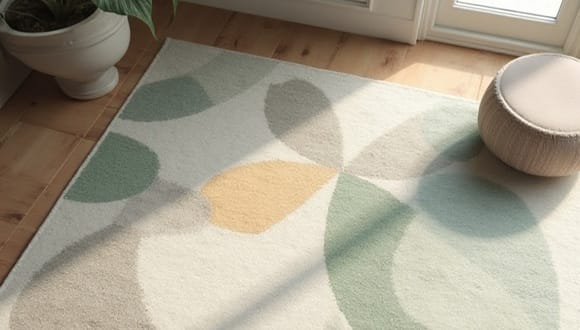 Synthetic polypropylene rug cleaned using fibre-safe methods