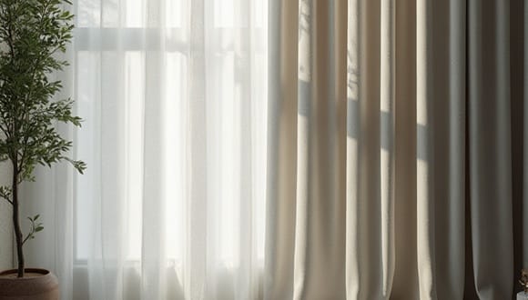 Standard fabric curtains in Melbourne being professionally cleaned with fibre-safe methods