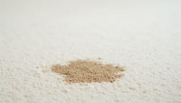 Coffee stain on white carpet